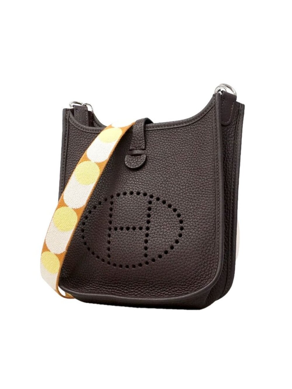 Hermes Shoulder Bag Evelyne TPM Taurillon Clemence Rouge Sellier Silver
